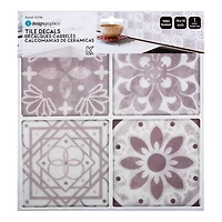 Truu Design Self-Adhesive Peel and Stick Unique Accent Wall Tiles, 10 x 10 inches, Taupe, 6 Pieces