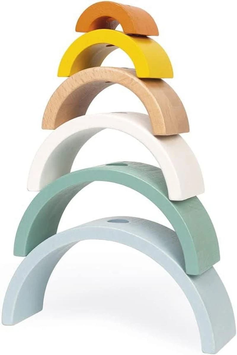 Janod - Tortue Arc-en-Ciel Sweet Cocoon - Jouet à Pousser et Tirer - Pour Bébés et Tout-Petits - Dès 12 Mois - Multilingue - J04405.