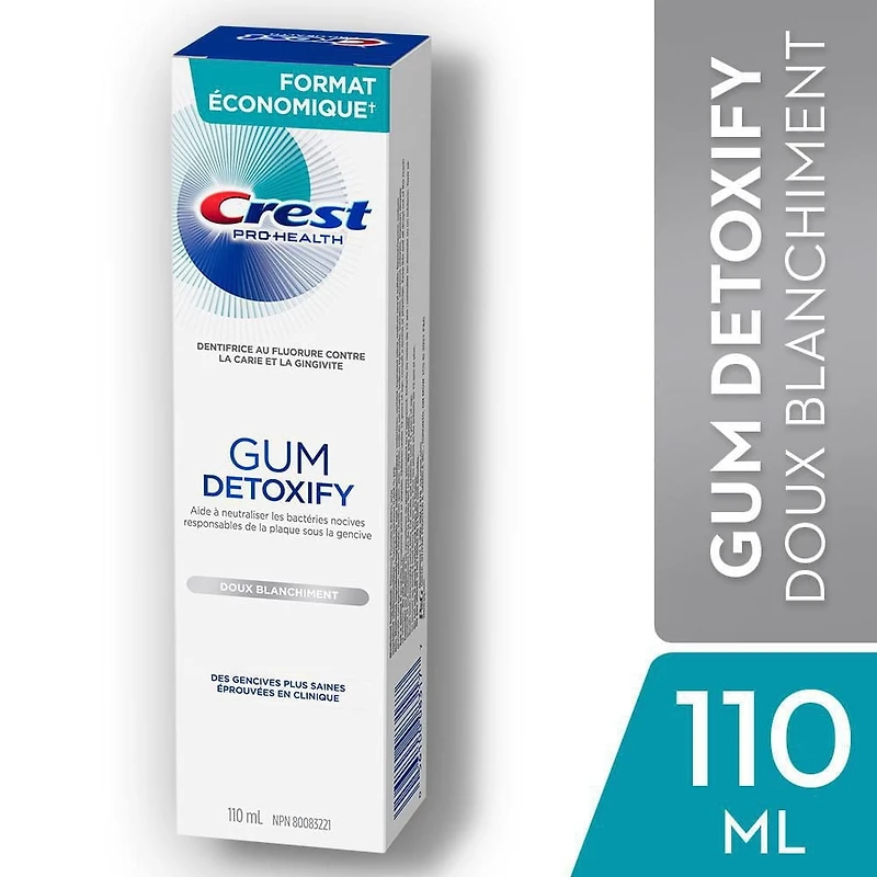 Dentifrice Crest Gum Detoxify Doux blanchiment 110 mL