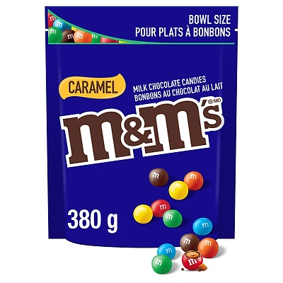 M&M's, Caramel Milk Chocolate Candies, Bowl Size Bag, 380g