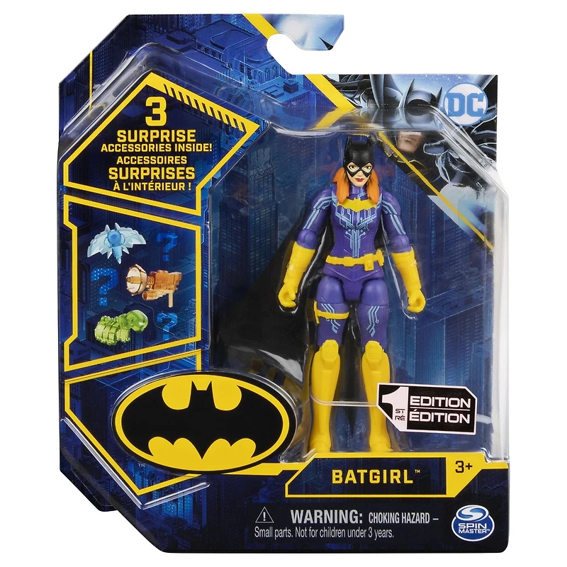 Batman 4-inch Batgirl Action Figure with 3 Mystery Accessories, for Kids Aged 3 and up