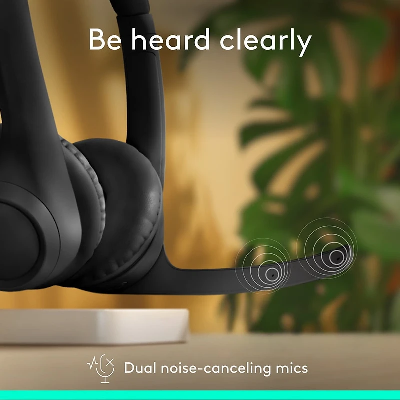 Logitech Zone 300 Wireless Bluetooth Headset With Noise-Canceling Microphone, Compatible with Windows, Mac - Midnight Black
