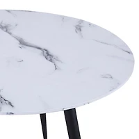 Table d'appoint ronde contemporaine avec fini en similimarbre