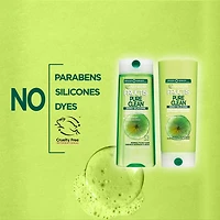 Garnier Fructis Pure Clean Zero Silicone revitalisant fortifiant pour cheveux normaux à gras, avec extrait de citron, 621 mL