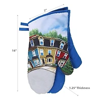 IH Casa Decor Oven Mitts 2 Pcs Whimsical Rowhouse - Ensemble De 2