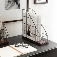 hometrends Benbrook Magazine File, Black/Walnut