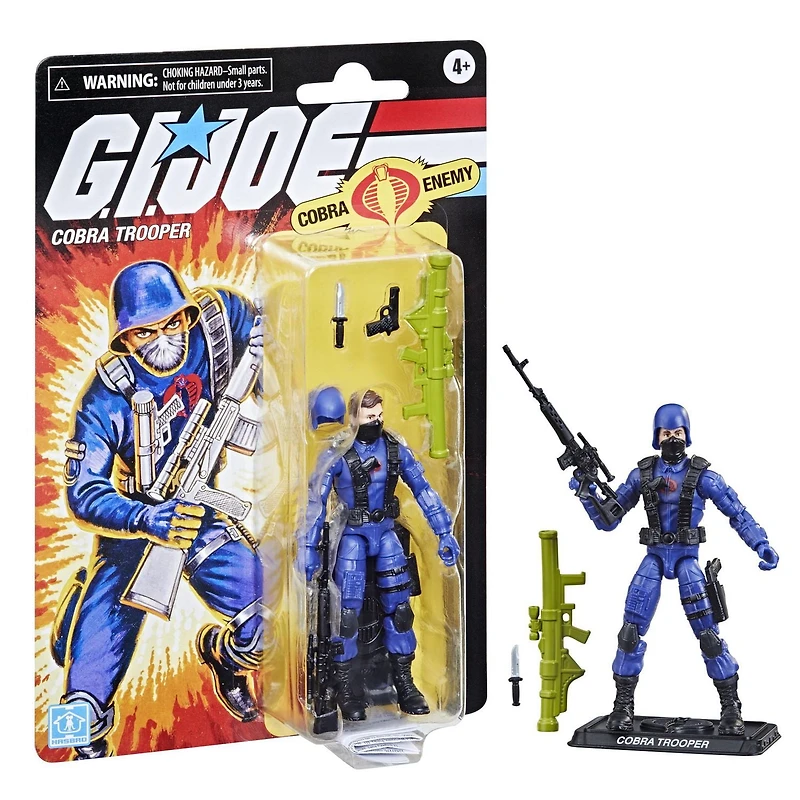 Collection rétro G.I. Joe, figurine de collection Cobra Trooper de 9,5 cm avec plusieurs accessoires, jouet pour enfants, à partir de 4 ans