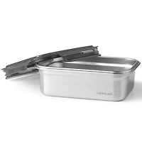 Starfrit LocknLock STEEL - Stainless Steel Container - 40oz/1.2L - Airtight & Leakproof - 4-Sided Locking Lid, Stainless Steel