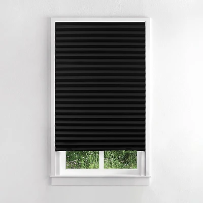 Mainstays Cordless Pleated Paper Shades, Black, 36" x 72", 3-Pack, Blackout