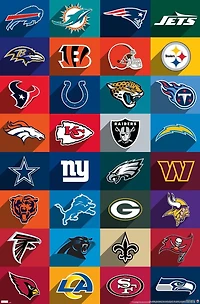 NFL League - Logos 24 Wall Poster, 22.375" x 34"