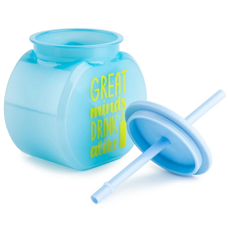 Mainstays Sirotez un Gobelet à Poisson de 40 OZ avec Couvercle et Paille, Bleu