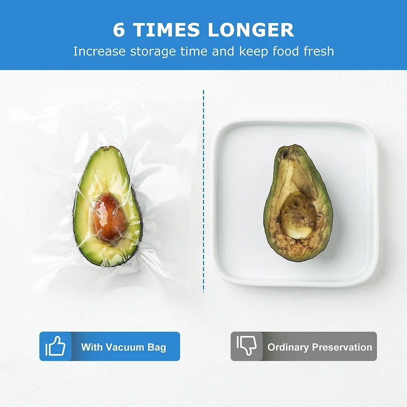 Mainstays 8 in. Vacuum Seal Roll, 8 in. x 20 ft , 2 Pack , Clear