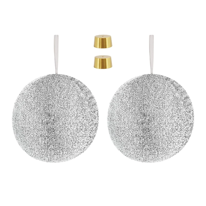 12"TINSEL ORNAMENTS SILVER