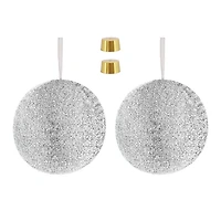 12"TINSEL ORNAMENTS SILVER