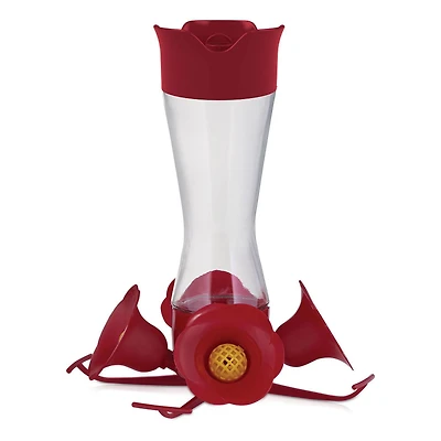 Perky-Pet Pinch Waist Glass Hummingbird Feeder, 8 oz wide mouth bottle