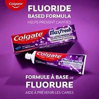 Colgate Max Fresh Knockout Toothpaste with Mini Breath Strips, Electric Mint, 150 mL