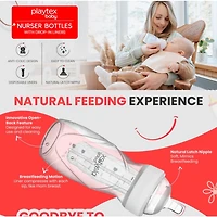 Playtex Baby® Anti-Colic, Reduce Gas, Air Free Nurser Bottle with 15 Pre-Sterilized Disposable Drop-Ins Liners, Closer to Breastfeeding, 4oz Bottles, 3 Count