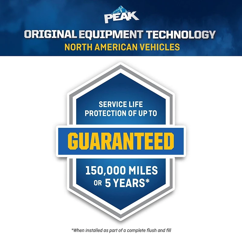 PEAK® OET Extended Life Gold 50/50 Pre-Diluted Coolant /Antifreeze for North American Vehicles, 3.78 Liters, PEAK OET AFC 50/50 N.A. Gold