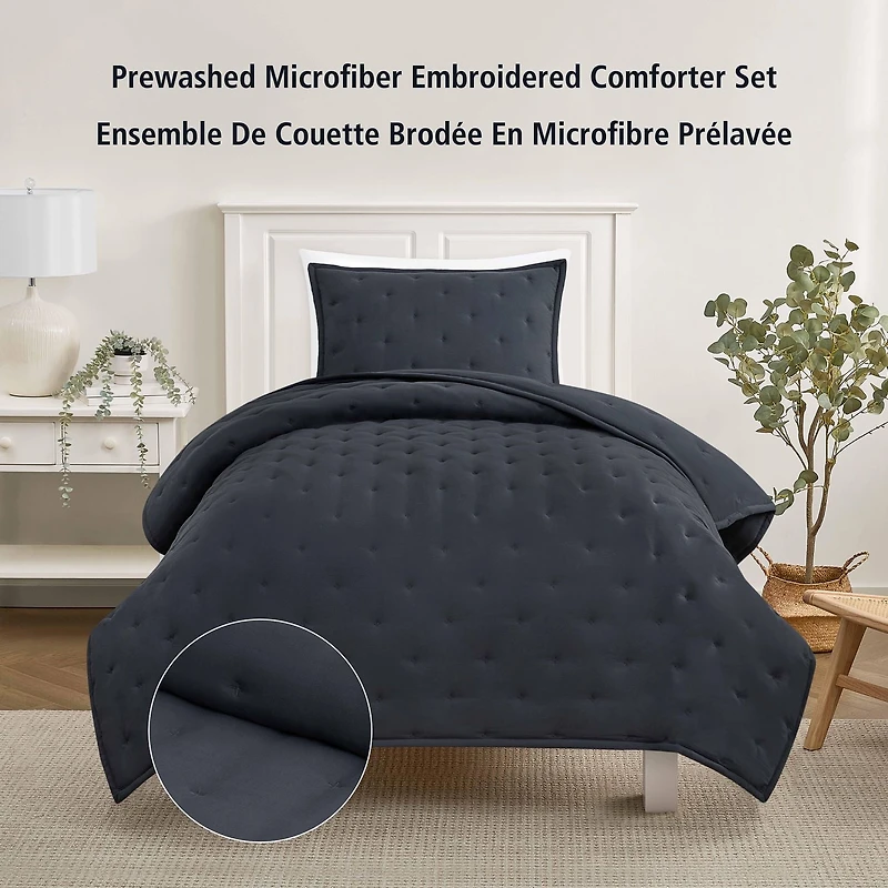 Mainstays 3-Piece Comforter Set, Greystone, Double Queen, Double Queen