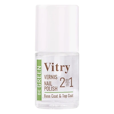 Vitry Be Green nail polish 2 in 1 base coat & top coat, Nail Polish 10mL
