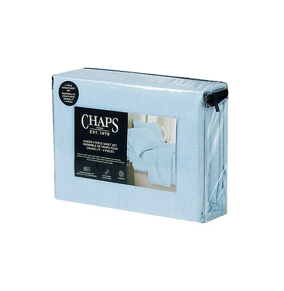 Chaps Couverture régulière en polaire de flanelle douce et soyeuse Bleu King Couverture régulière confortable bleu trèsgrandlit