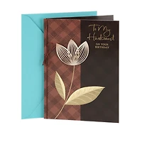 Carte de fête pour un époux – Hallmark (Motif écossais et fleur)
