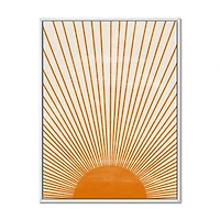 Designart Orange Sun Print III FLOAT FRAME WALL ART