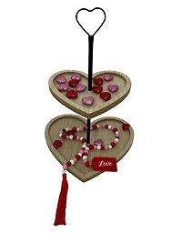 Way to Celebrate Wooden Beaded Garland Love, Red