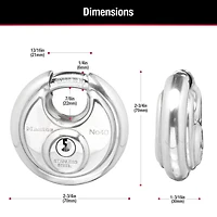 Master Lock 40DPF Stainless Steel Discus Padlock with Shrouded Shackle, Master Lock Stainless Steel Discus Padlock