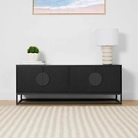 Anko Modern Ribbed Entmt Unit - Black