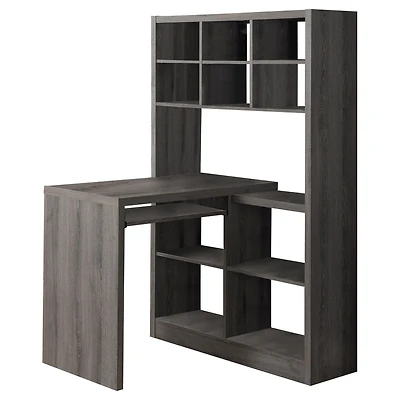 Monarch Specialties Computer Desk, Home Office, Bookcase, Corner, Storage Shelves, Left, Right Set-up, L Shape, Work, Laptop, Laminate, Brown, Contemporary, Modern