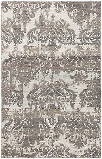 ECARPETGALLERY Tapis Noué à la Main pour Salon, Salle à Manger et Chambre à Coucher Transitionnel Collection La Seda 5'1" x 7'10" en Gris