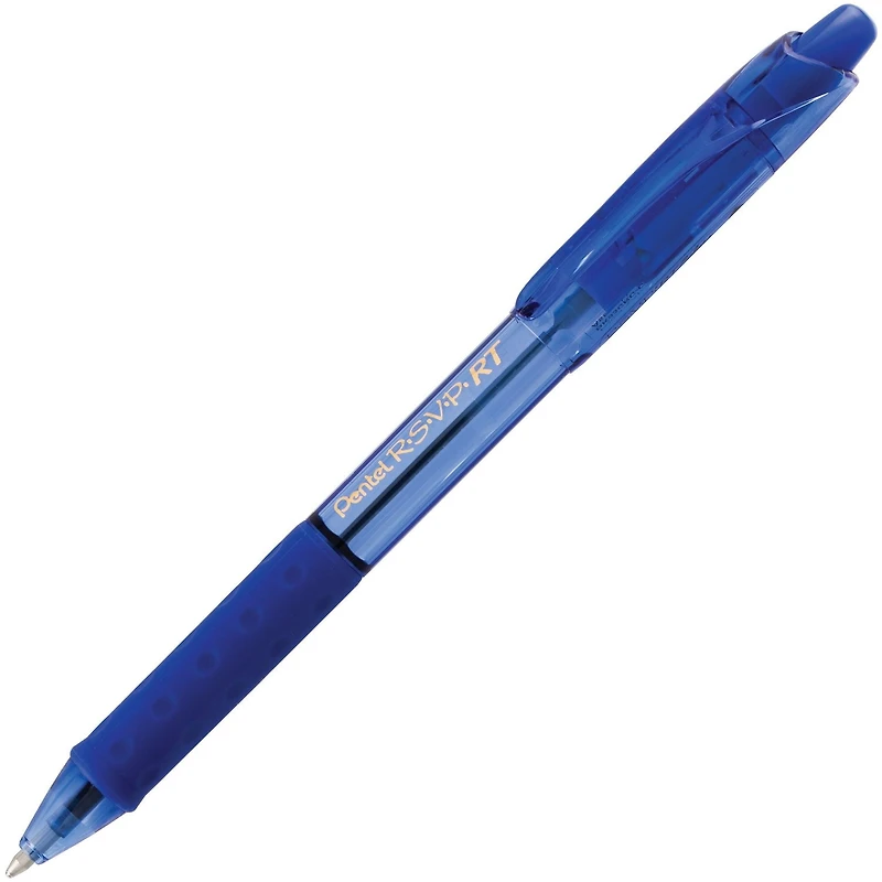 Pentel R.S.V.P. RT Colours Retractable Ballpoint Pen Medium 1.0mm 4-Pack, Blue Ink, Non smudging oil-based ink