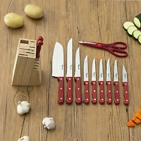 Ensemble de 13 couteaux avec bloc en rouge