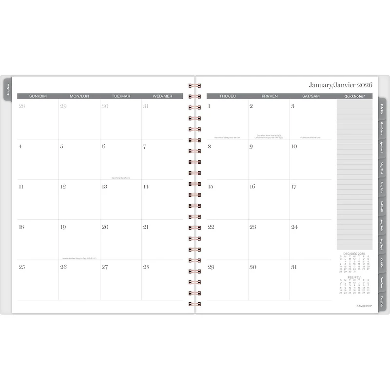 Agenda Grand CAMB pivoine or rose W/M,26 Agenda