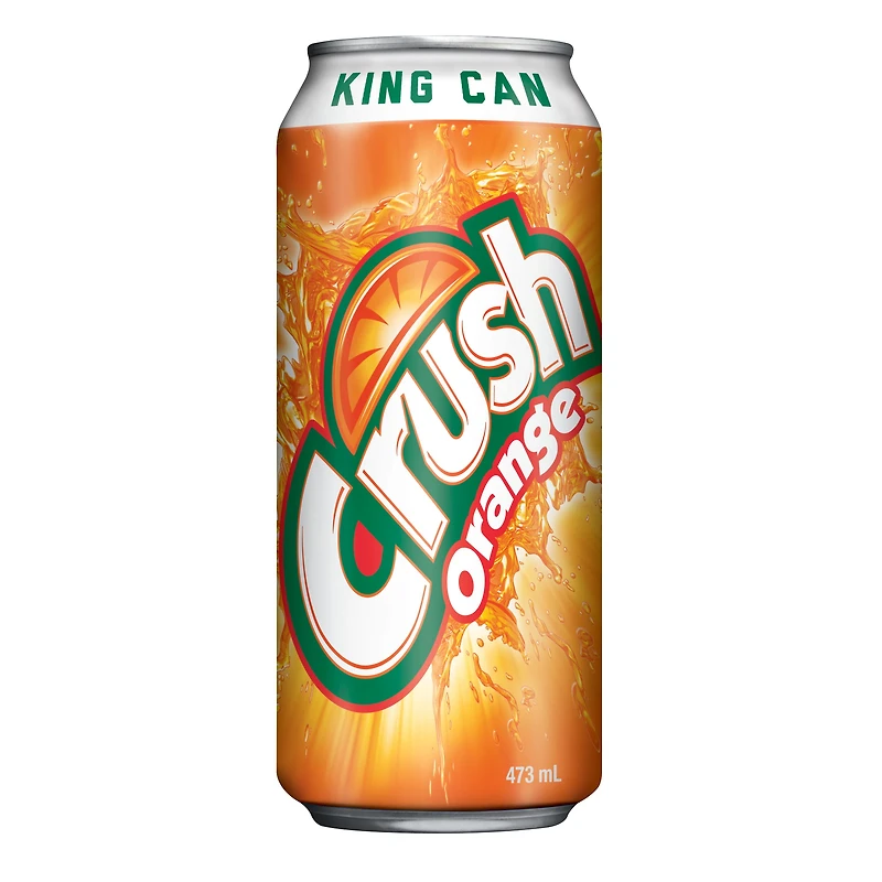 Crush Orange Boisson Gazeuse 473 mL, Canette King 473mL