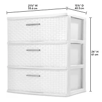 Sterilite 3 Drawer Wide Weave Tower