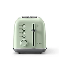 Stainless Steel 2-Slice Retro Toaster DT620, Bagel and Muffin Function, 7-Shade Settings.