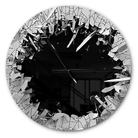 Designart 'Abstract Broken Wall 3D Design ' Modern wall clock