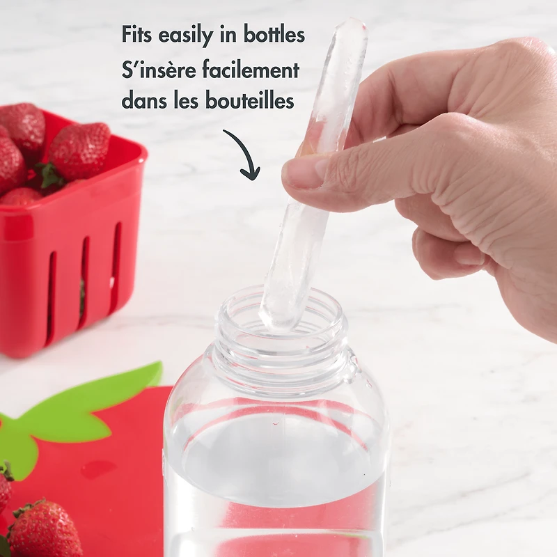 Plateau à glaçons en silicone Mainstays, forme de bâtonnet pour bouteilles d’eau 8 glaçons, jaune