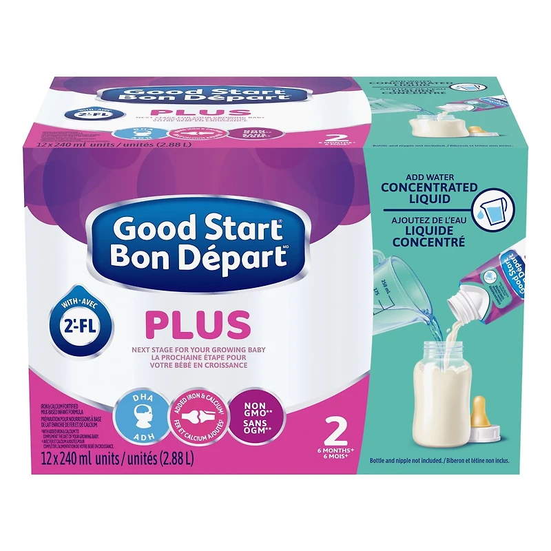 Préparation pour nourrissons Bon Départ Plus 2, liquide concentré 12x240ml 12x240ml