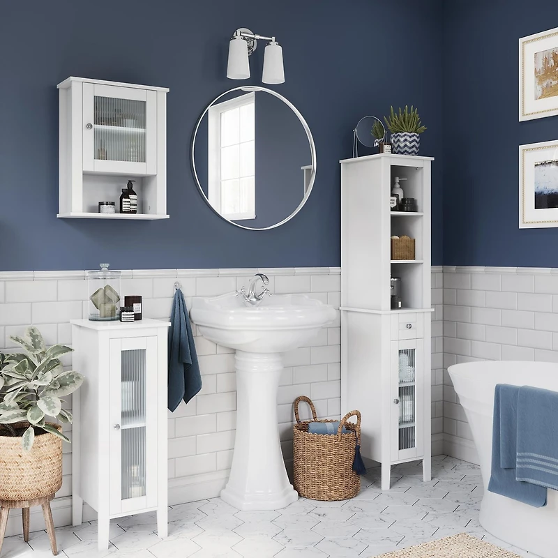 RiverRidge Home Prescott Single Door Wall Cabinet - White