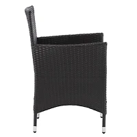 CorLiving Parksville – ensemble de 2 fauteuils de patio en résine, osier et acier, pour manger ou se détendre avec coussins gris