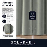 SOLARVEIL Velvet Drapery Panel Pair with Magnetic Closure 84x37" Sage