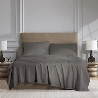 Drap plat en percale brossée 300 fils de Hometrends Taille : 1 place
