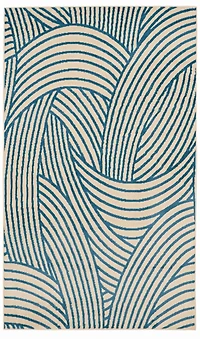 Capri Binya Bone & Blue 6' 5" x 9' 3" Area Rug