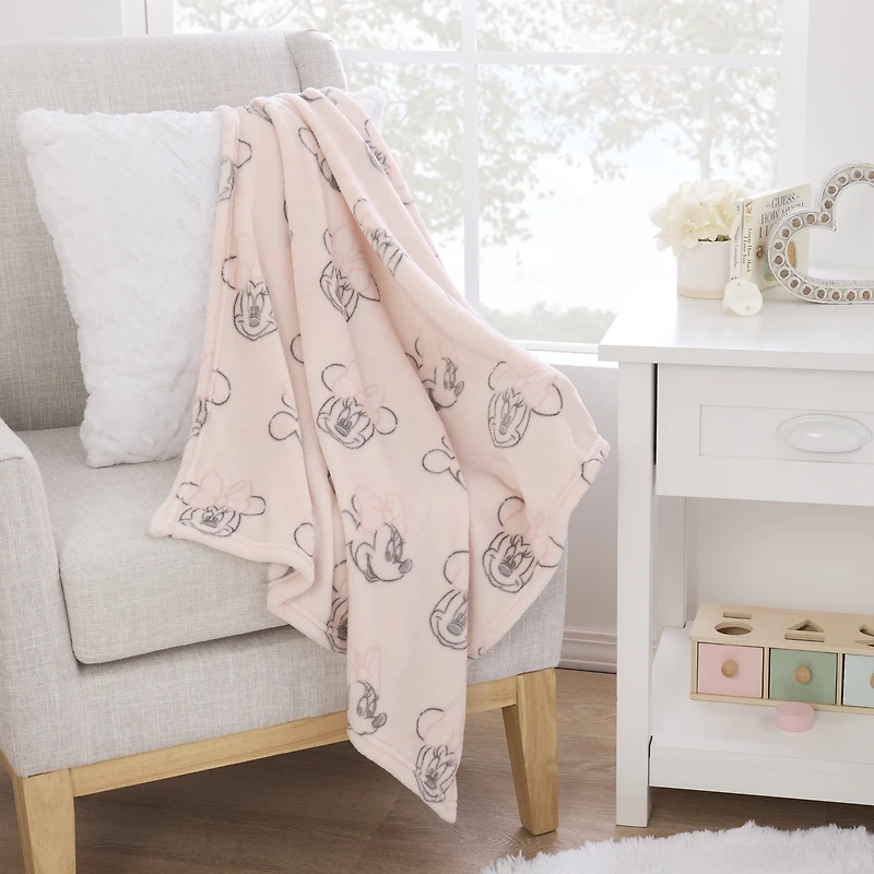 Minnie Mouse Couverture pour Bébé à Imprimé Intégral, Nourrisson Fille, Rose