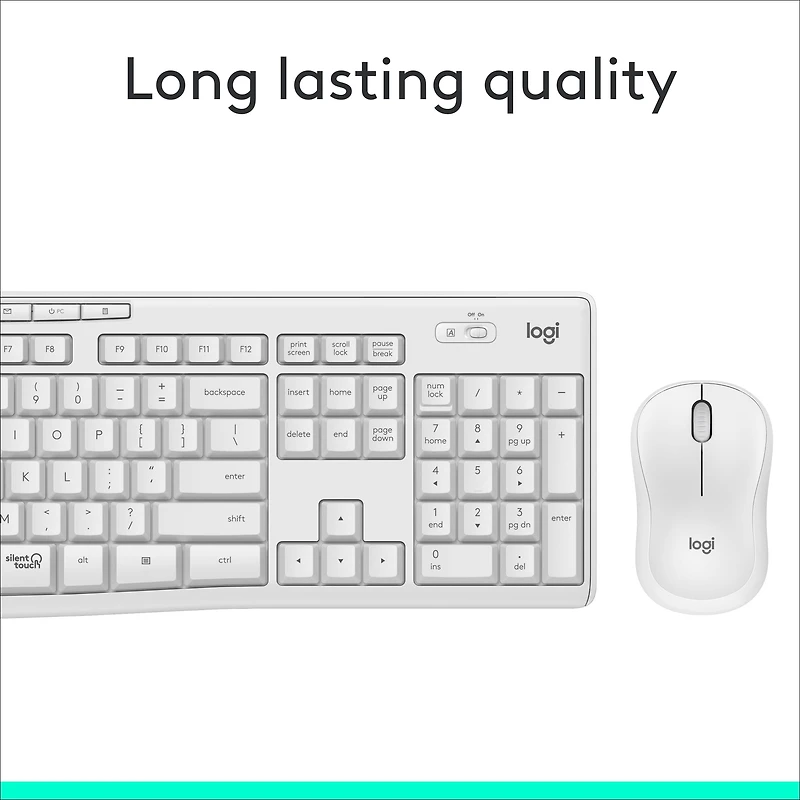 Logitech MK295 Silent Wireless Keyboard and Mouse Combo - Off-White