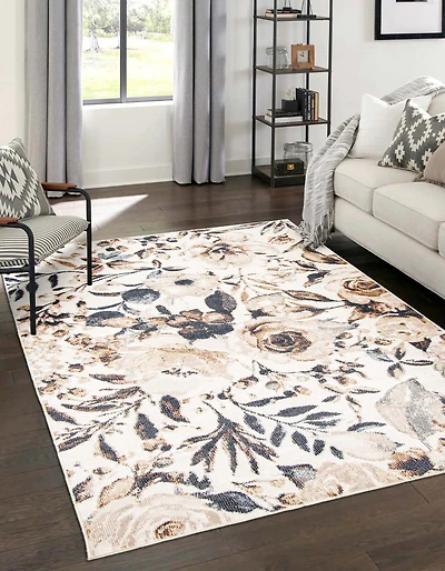 ECARPET Rosette Contemporary/Modern Area Rug for Living Room, Bedroom, Dining Room, Entrance, Hallway and More.