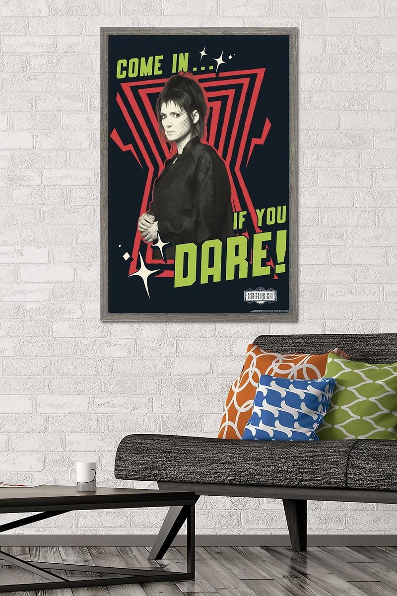 Beetlejuice Beetlejuice - Come In If You Dare Wall Poster, 14.725" x 22.375" Framed